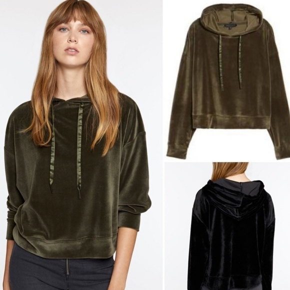Sanctuary Sweaters - Sanctuary Melrose  Brigade Velour Hooded Sweatshirt‎
